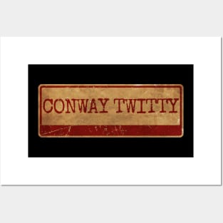 Conway Twitty, Aliska text red retro Posters and Art